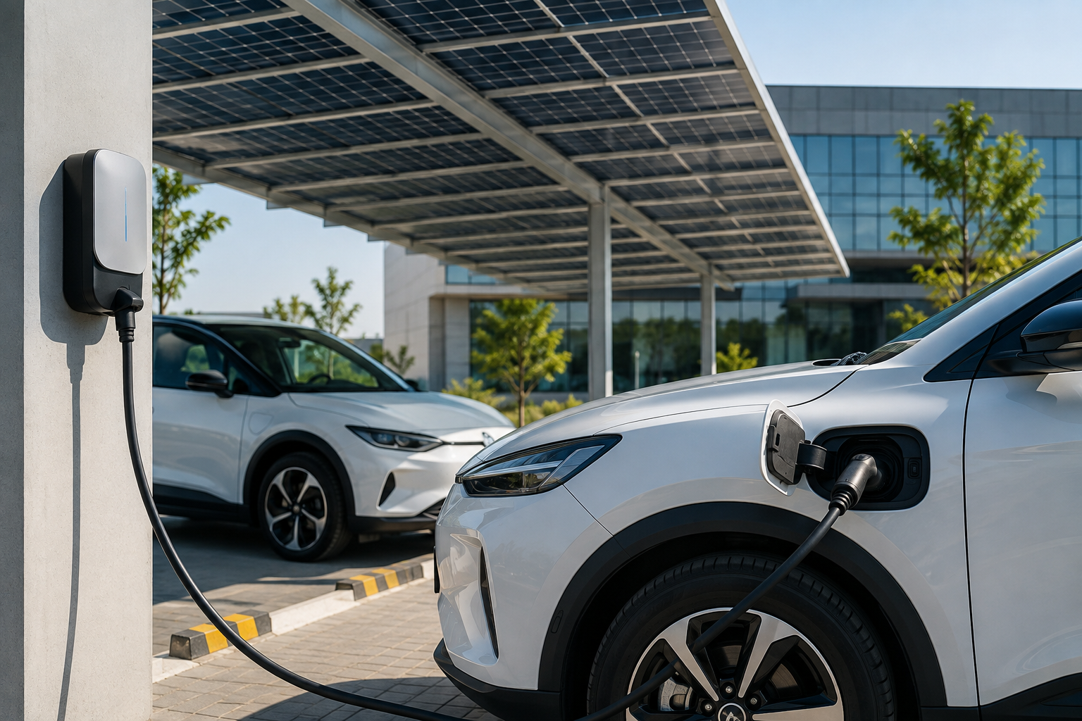 Solar-powered EV charging station