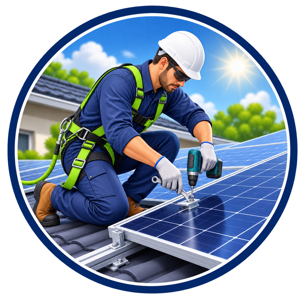 Professional solar panel installation